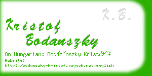 kristof bodanszky business card